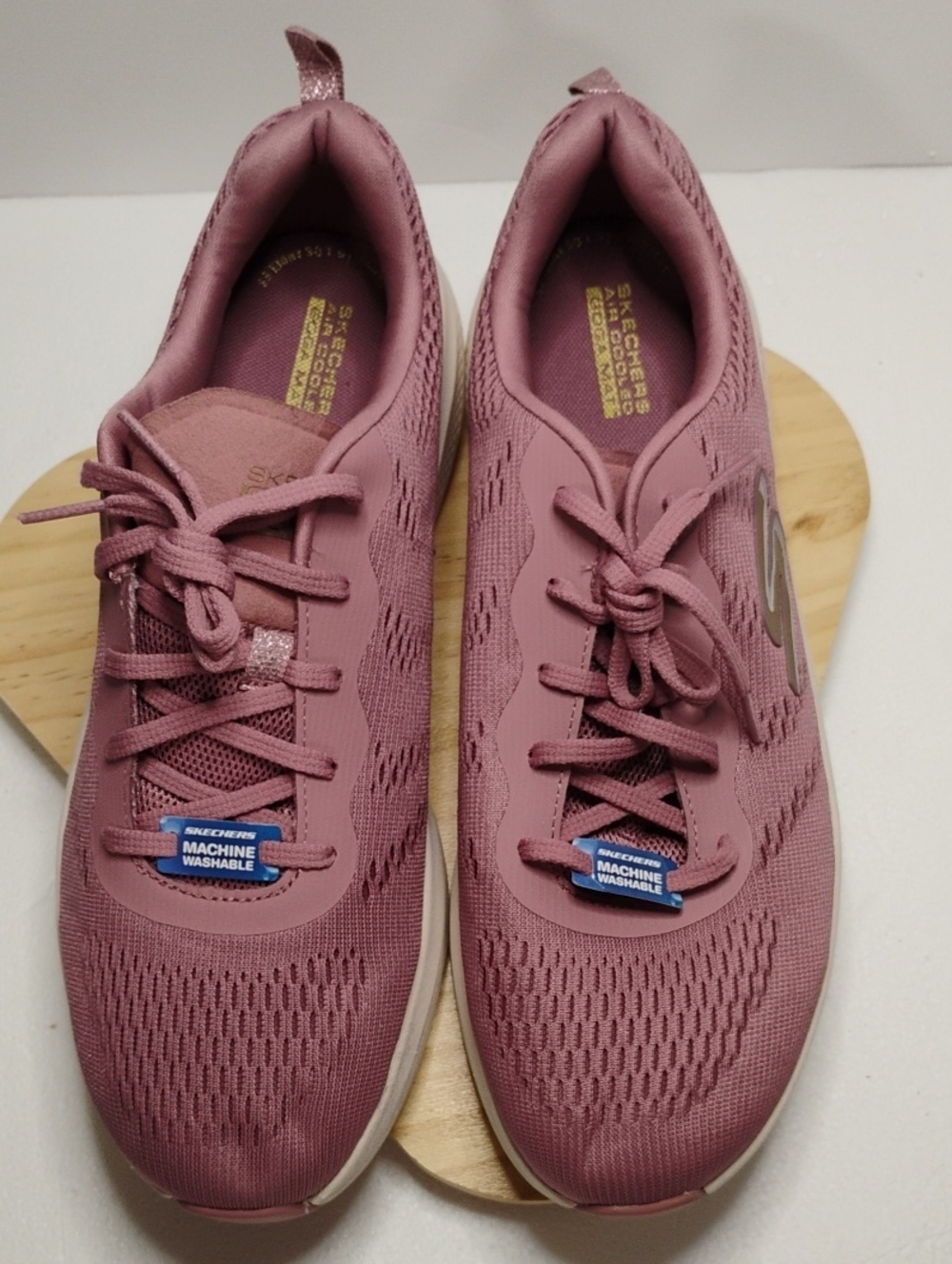 Skechers Women's Mauve Lace-Up Knit Athletic Sneakers